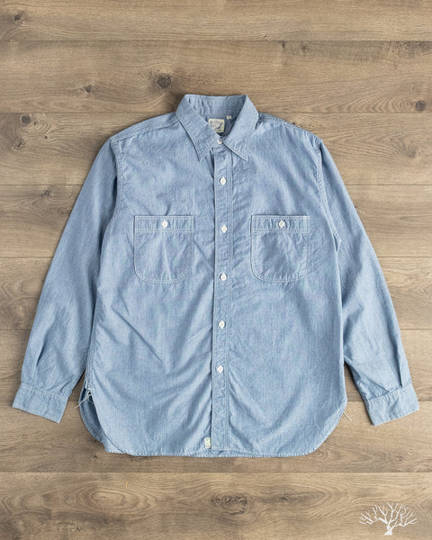 or slow CHAMBRAY WORK SHIRT サイズ4 orSlow - Relaxed Fit Chambray Work Shirt - Hickory – Withered Fig