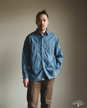 orSlow - Relaxed Fit Chambray Work Shirt Withered Fig orSlow - Relaxed Fit Chambray Work Shirt Withered Fig