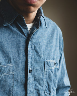 orSlow - Relaxed Fit Chambray Work Shirt Withered Fig orSlow - Relaxed Fit Chambray Work Shirt Withered Fig