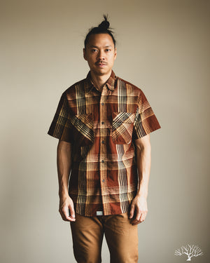 トップス ULTERIOR W/L CHECKED WORK SHIRT orSlow - Short Sleeve Original Check Work Shirt w/ Flap Pocket