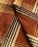 orSlow Short Sleeve Original Check Work Shirt w/ Flap Pocket - Brown Check