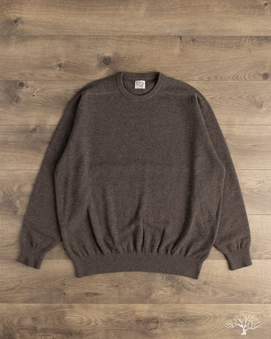 orSlow Simple Crewneck Sweater - Brown Wool