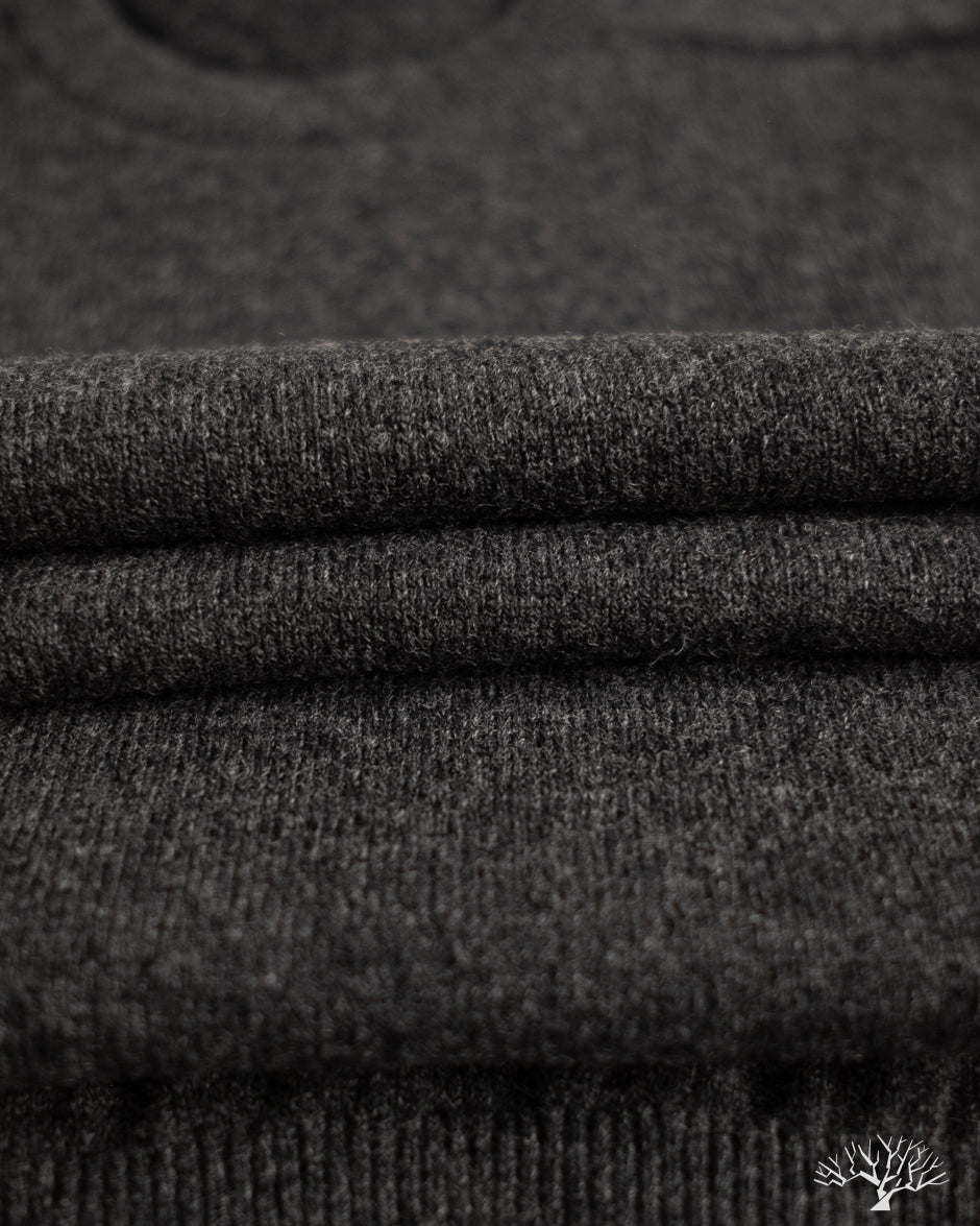 orSlow Simple Crewneck Sweater - Charcoal Gray Wool