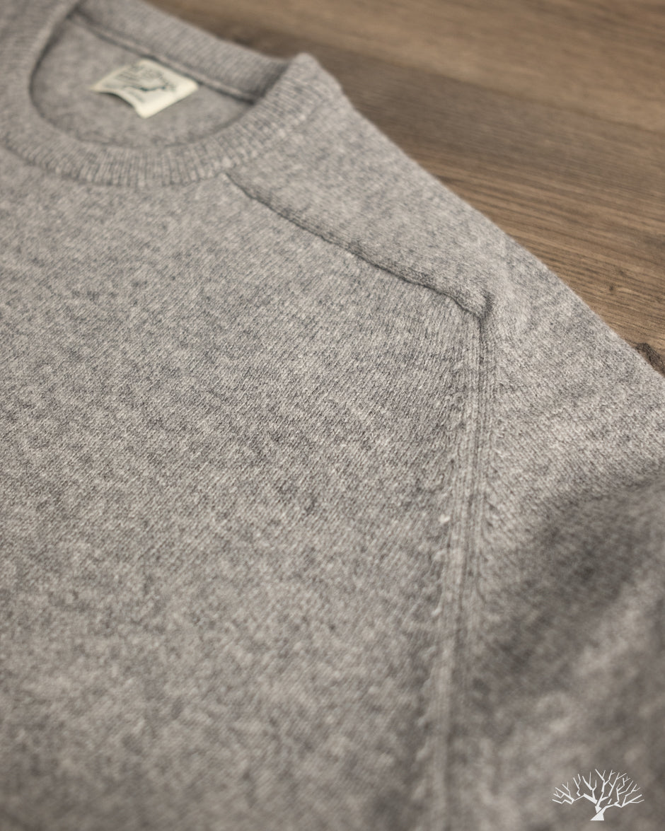 orSlow Simple Crewneck Sweater - Light Gray Wool