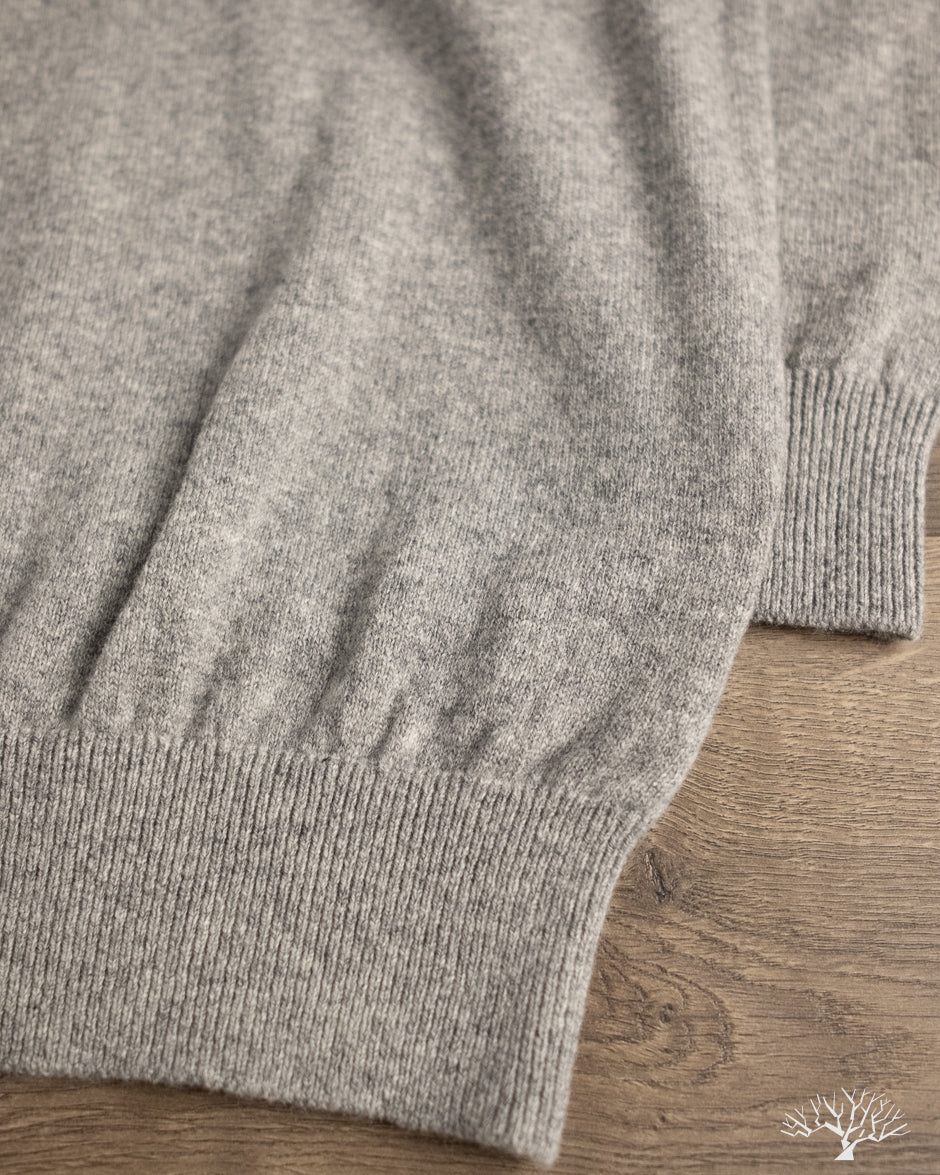 orSlow Simple Crewneck Sweater - Light Gray Wool