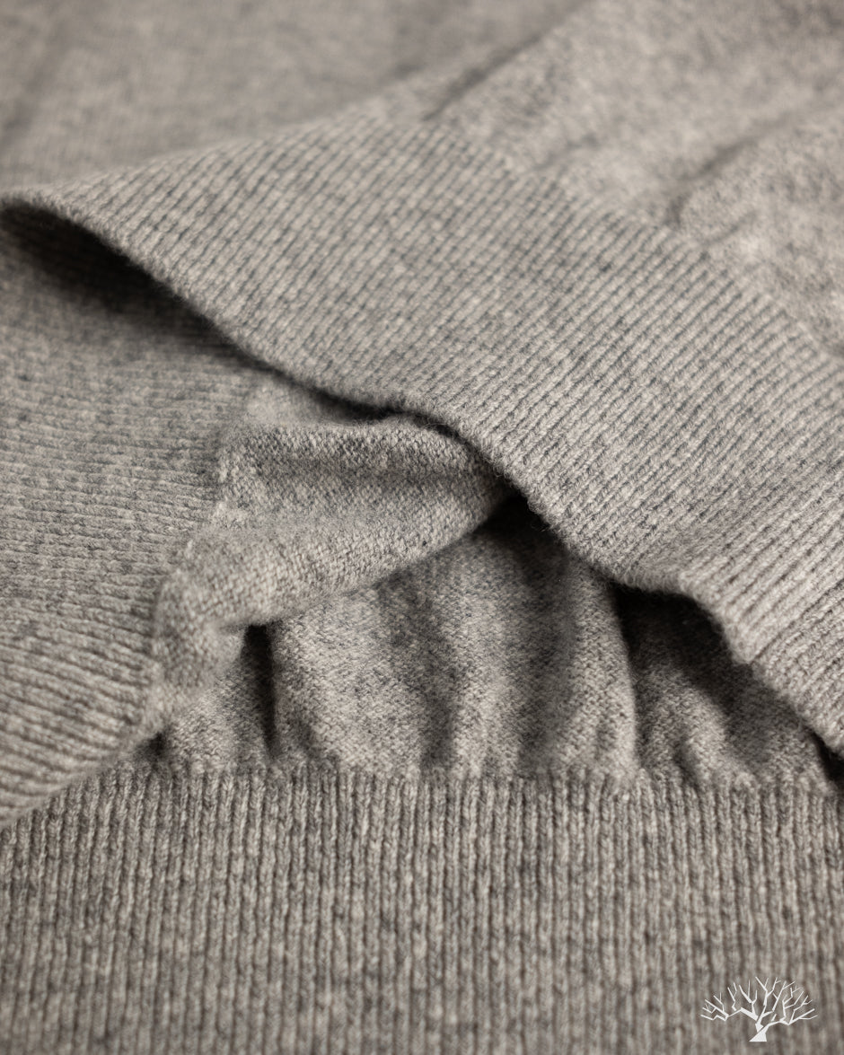 orSlow Simple Crewneck Sweater - Light Gray Wool