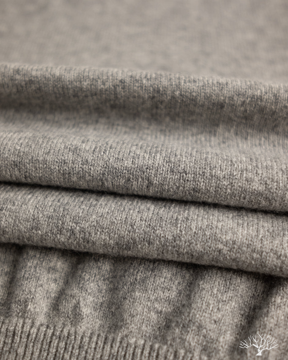 orSlow Simple Crewneck Sweater - Light Gray Wool