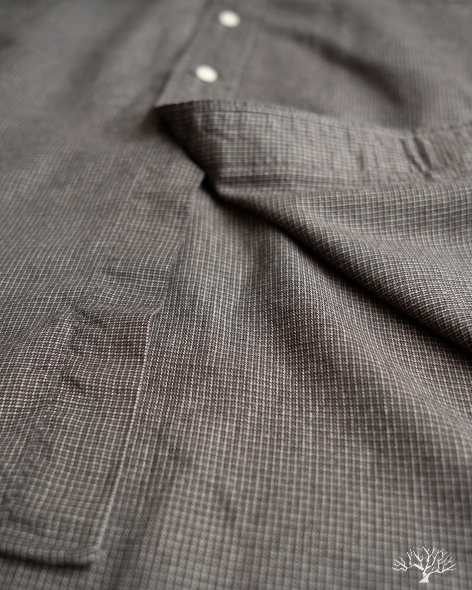 orSlow Standard Button Down Shirt Softly Brushed Mini Check - Charcoal Gray