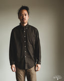 orSlow Standard Button Down Shirt Softly Brushed Mini Check - Coffee Brown