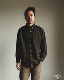 orSlow Standard Button Down Shirt Softly Brushed Mini Check - Coffee Brown