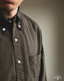 orSlow Standard Button Down Shirt Softly Brushed Mini Check - Coffee Brown