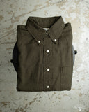 orSlow Standard Button Down Shirt Softly Brushed Mini Check - Coffee Brown