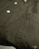 orSlow Standard Button Down Shirt Softly Brushed Mini Check - Coffee Brown