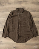orSlow Standard Button Down Shirt Softly Brushed Mini Check - Coffee Brown