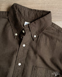 orSlow Standard Button Down Shirt Softly Brushed Mini Check - Coffee Brown