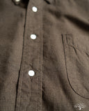 orSlow Standard Button Down Shirt Softly Brushed Mini Check - Coffee Brown
