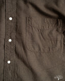 orSlow Standard Button Down Shirt Softly Brushed Mini Check - Coffee Brown