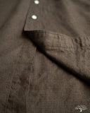 orSlow Standard Button Down Shirt Softly Brushed Mini Check - Coffee Brown