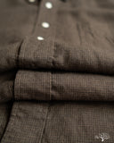 orSlow Standard Button Down Shirt Softly Brushed Mini Check - Coffee Brown