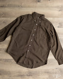 orSlow Standard Button Down Shirt Softly Brushed Mini Check - Coffee Brown