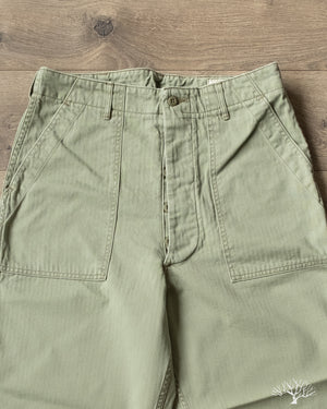orSlow Summer Fatigue Pants - Green Herringbone