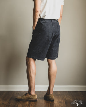 【or Slow】Cotton×Linen fatigue Shorts 2 orSlow - Summer Fatigue Shorts - Black – Withered Fig