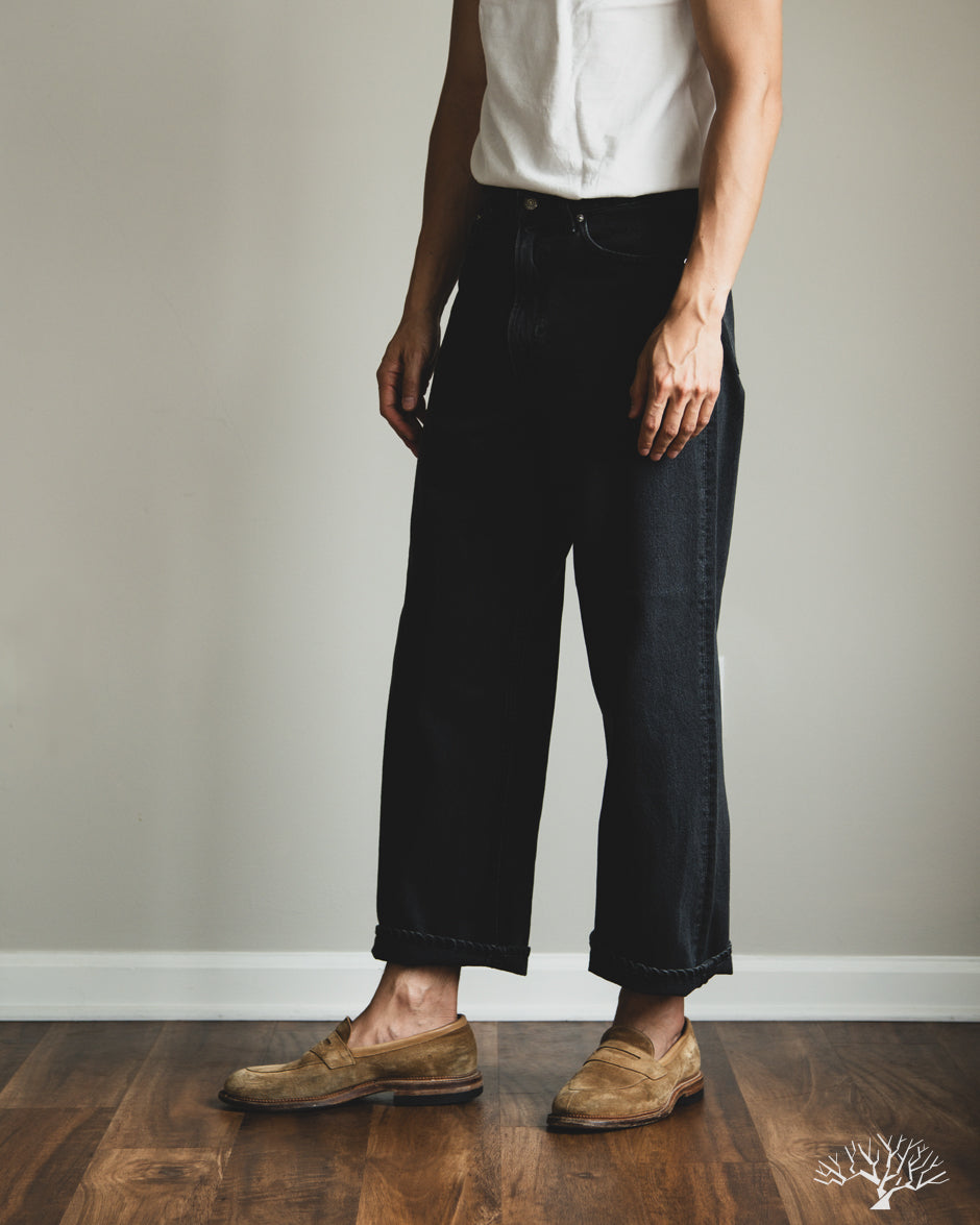 orSlow Super Dad's Denim Pants - Black Stone Denim