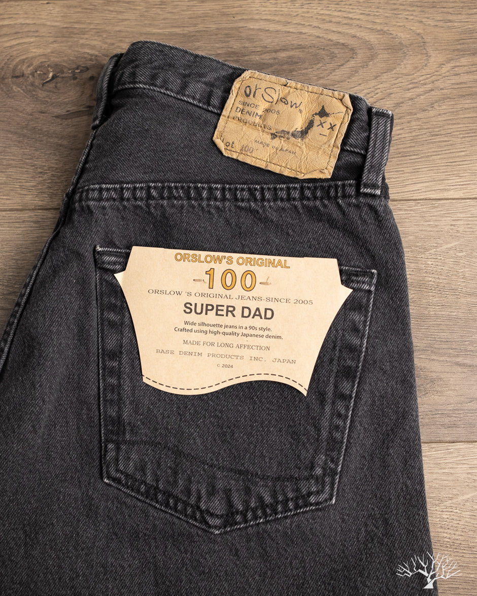 orSlow Super Dad's Denim Pants - Black Stone Denim
