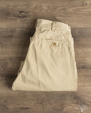 orSlow - Two Tuck Wide Trousers - Khaki – Withered Fig