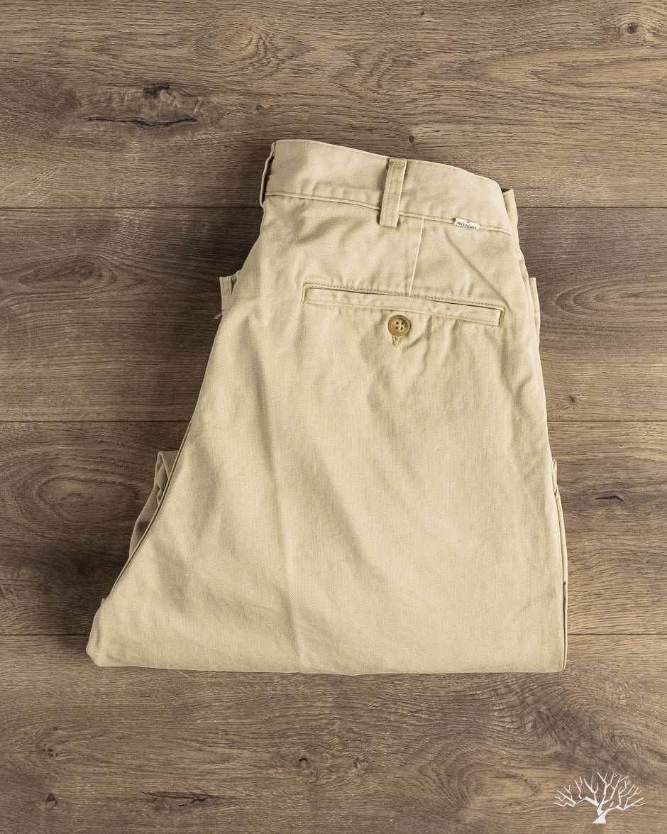 orSlow - Two Tuck Wide Trousers - Khaki – Withered Fig