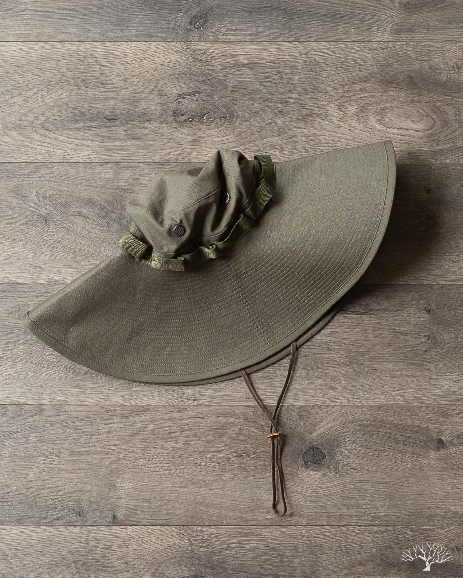 orSlow - U.S. Army Wide Brim Jungle Hat - Army Green Ripstop – Withered Fig