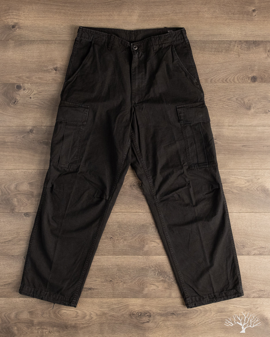 美品 orSlow VINTAGE FIT CARGO PANTS ブラック S orSlow - Vintage Fit 6 Pocket Cargo Pants - Black Stone