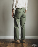 orSlow Vintage Fit Fatigue Pants - Dark Olive Stone Used Wash