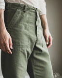 orSlow Vintage Fit Fatigue Pants - Dark Olive Stone Used Wash