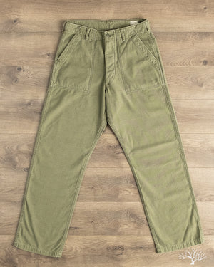 orSlow Vintage Fit Fatigue Pants - Dark Olive Stone Used Wash