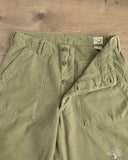 orSlow Vintage Fit Fatigue Pants - Dark Olive Stone Used Wash