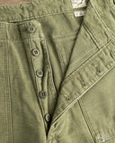 orSlow Vintage Fit Fatigue Pants - Dark Olive Stone Used Wash