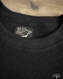 orSlow Waffle Long Sleeve T-Shirt - Black