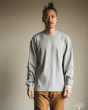 orSlow Waffle Long Sleeve T-Shirt - Heather Grey