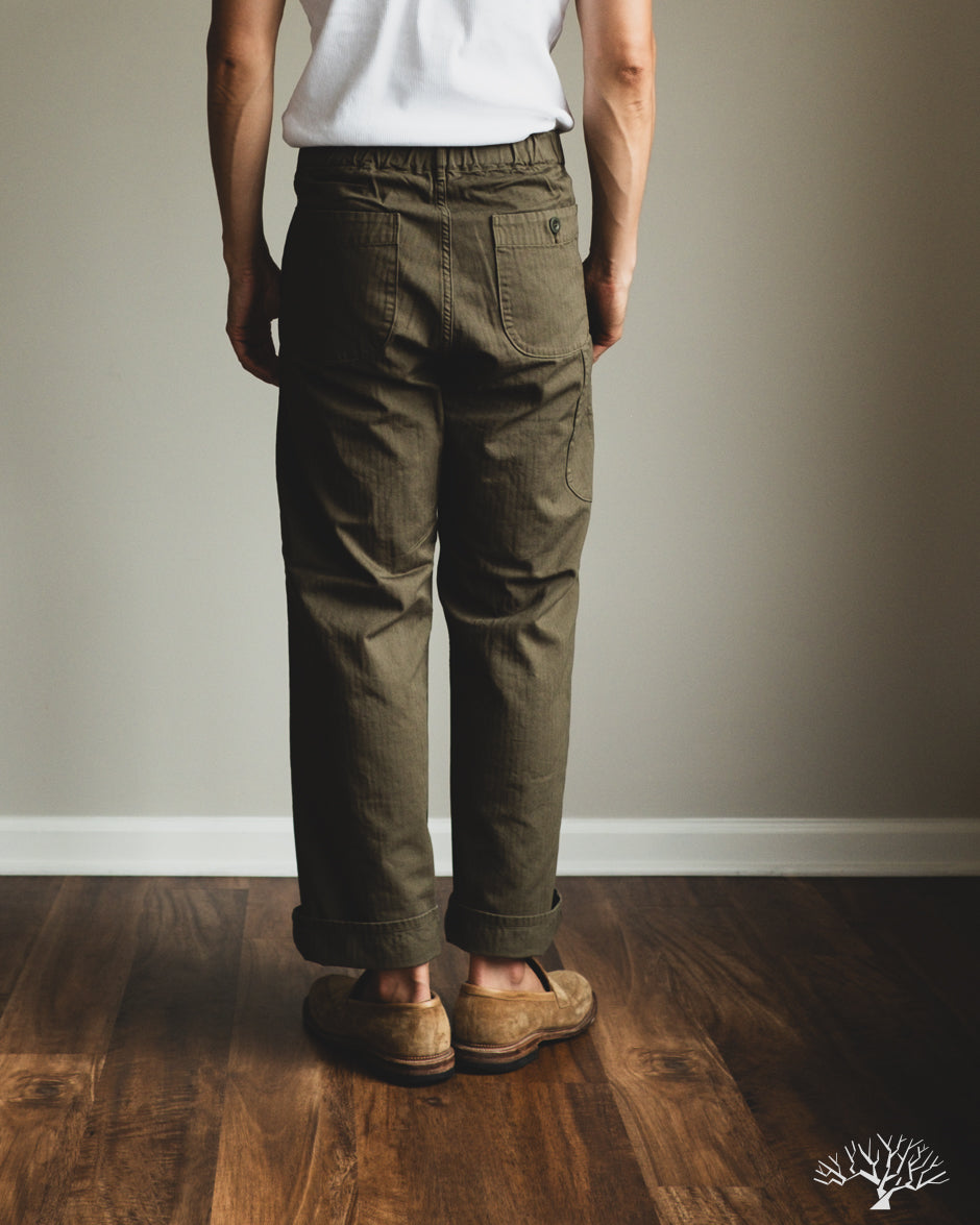 orSlow Wide Fit French Work Pants - Army Green