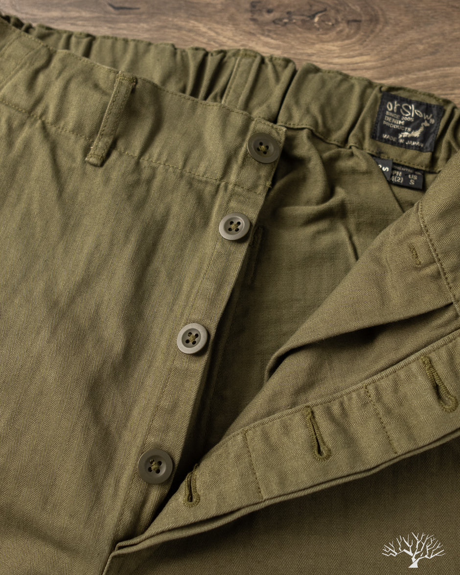 orSlow Wide Fit French Work Pants - Army Green