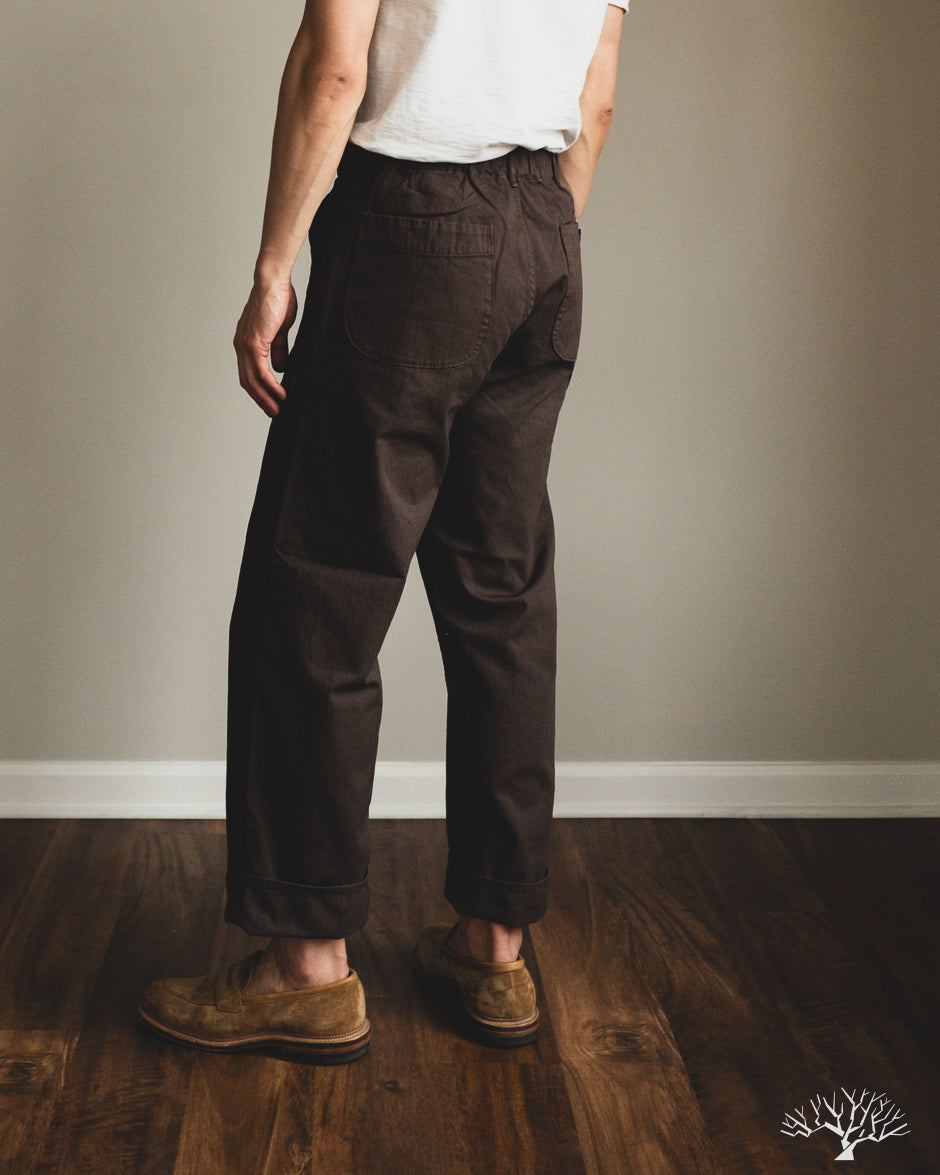 orSlow Wide Fit French Work Pants - Coffee Brown
