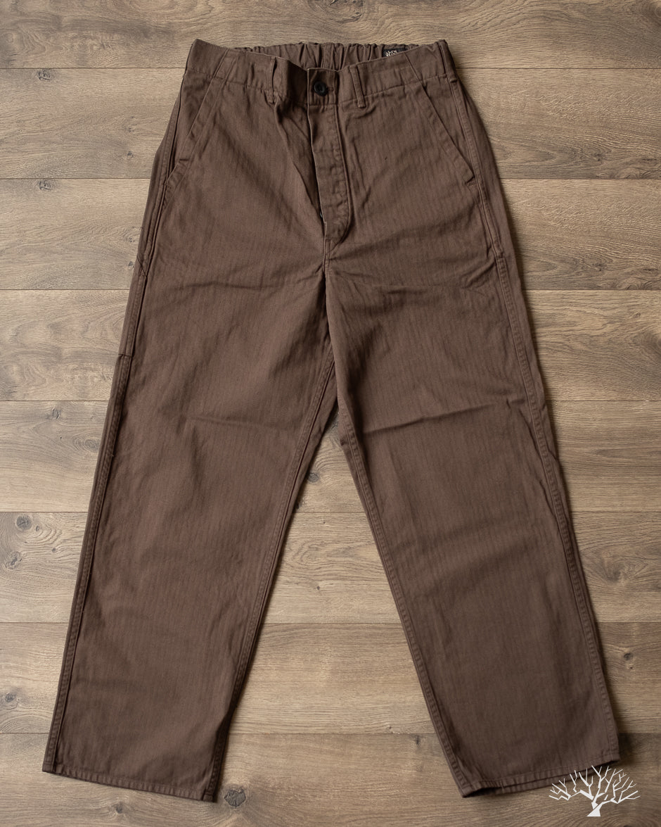 orSlow Wide Fit French Work Pants - Coffee Brown