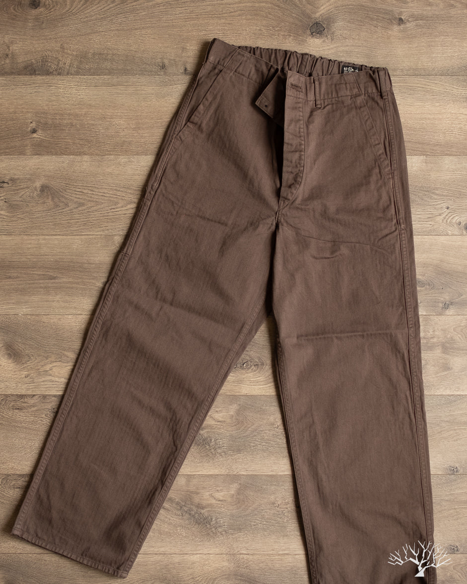 orSlow Wide Fit French Work Pants - Coffee Brown