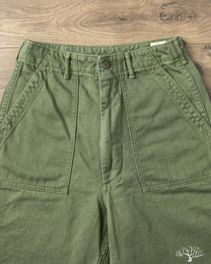 orSlow - Women's High Waist Fatigue Pants - Green – Withered Fig