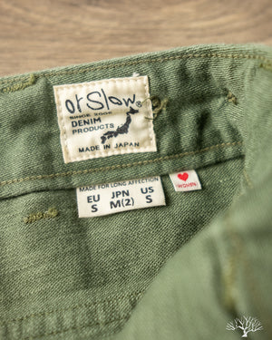 orSlow - Women's High Waist Fatigue Pants - Green – Withered Fig