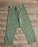 orSlow Women's Short Length Fatigue Pants - Green Used Wash