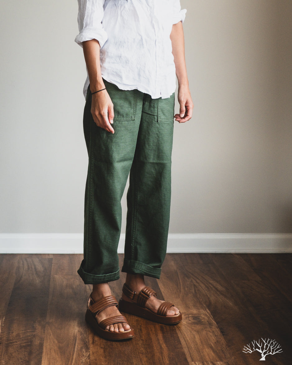 orSlow Women's Short Length Fatigue Pants - Green