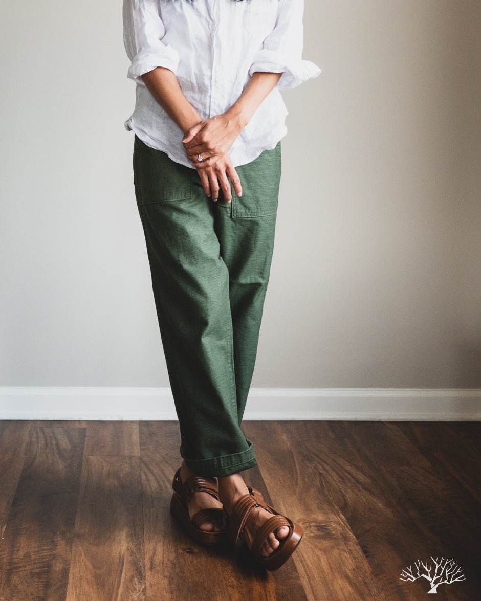 orslow fatigue pants size 2/オアスロウ Orslow Slim Fit Fatigue Pants Green 16 - Made in Japan