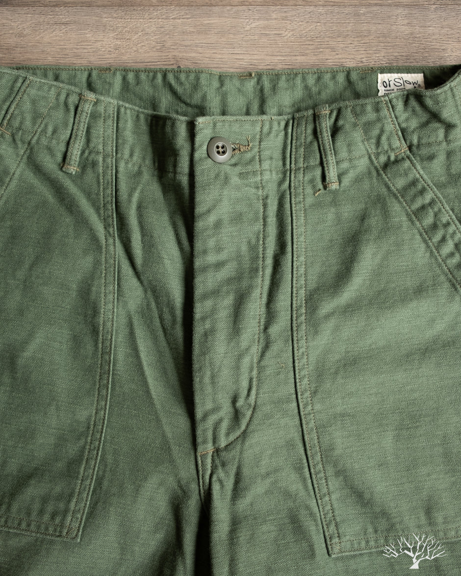 orSlow Women's Short Length Fatigue Pants - Green